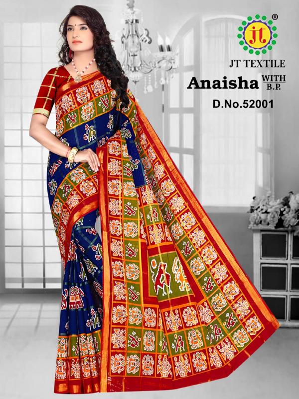Jt Anaisha Vol-52 -Cotton Designer printed  Saree collection